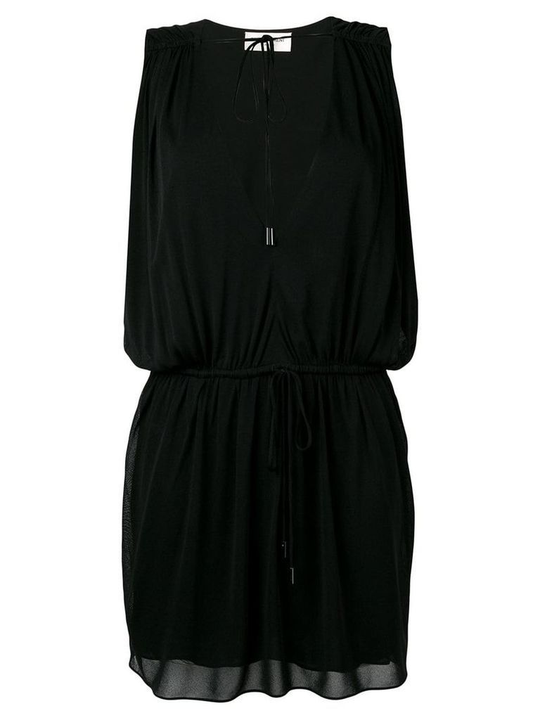 Saint Laurent deep V neck dress - Black