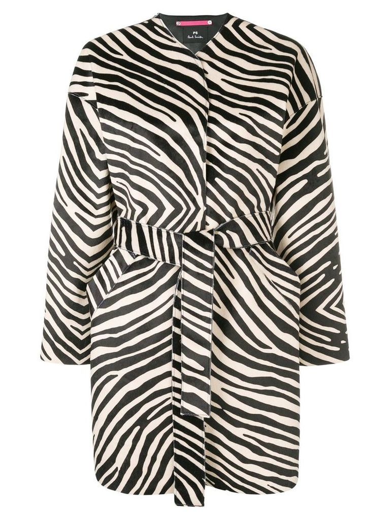 PS Paul Smith zebra printed coat - Black