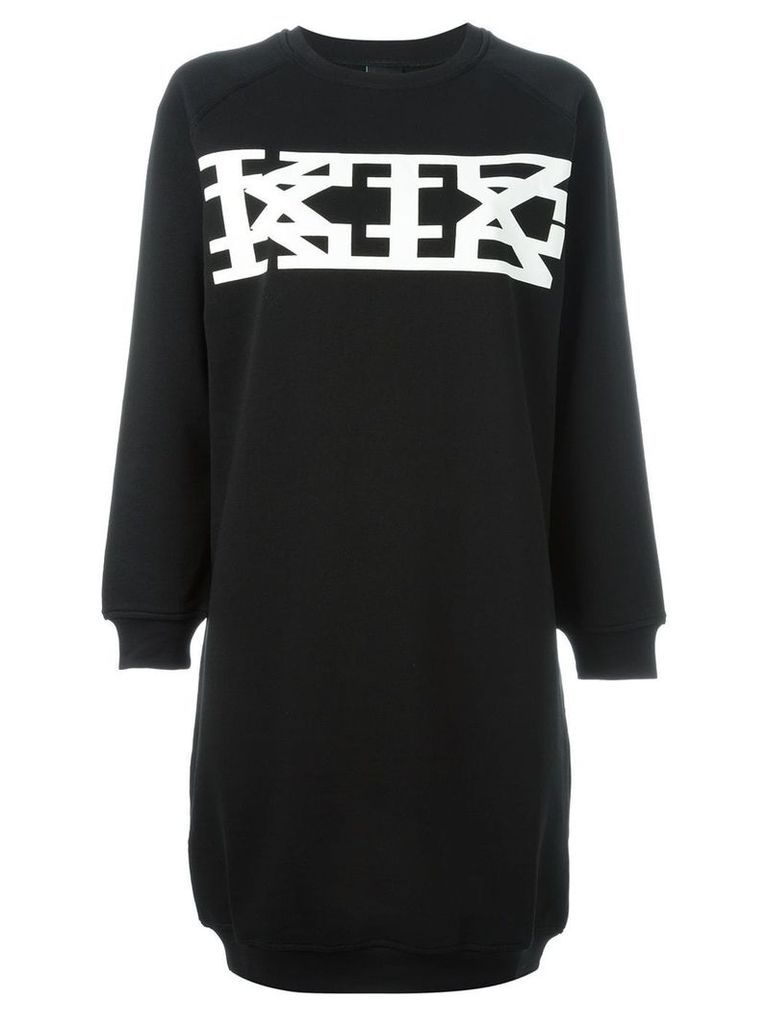 KTZ logo print sweatshirt dress - Black