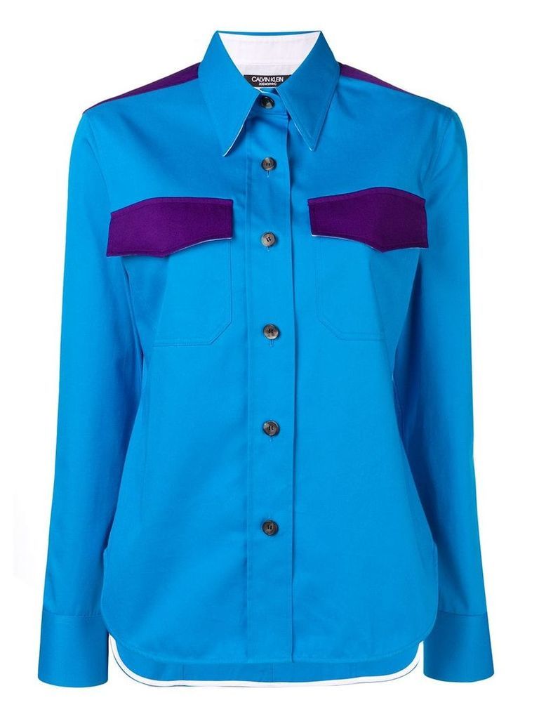 Calvin Klein 205W39nyc contrasting pocket shirt - Blue