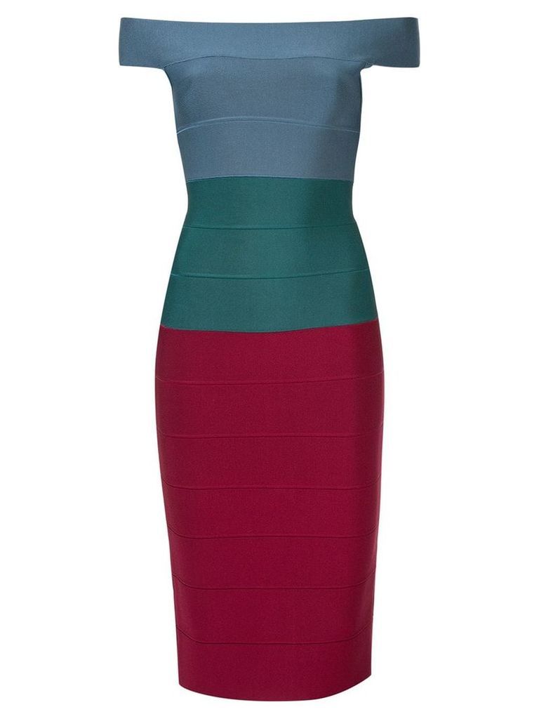 Hervé Léger panelled fitted midi dress - Multicolour