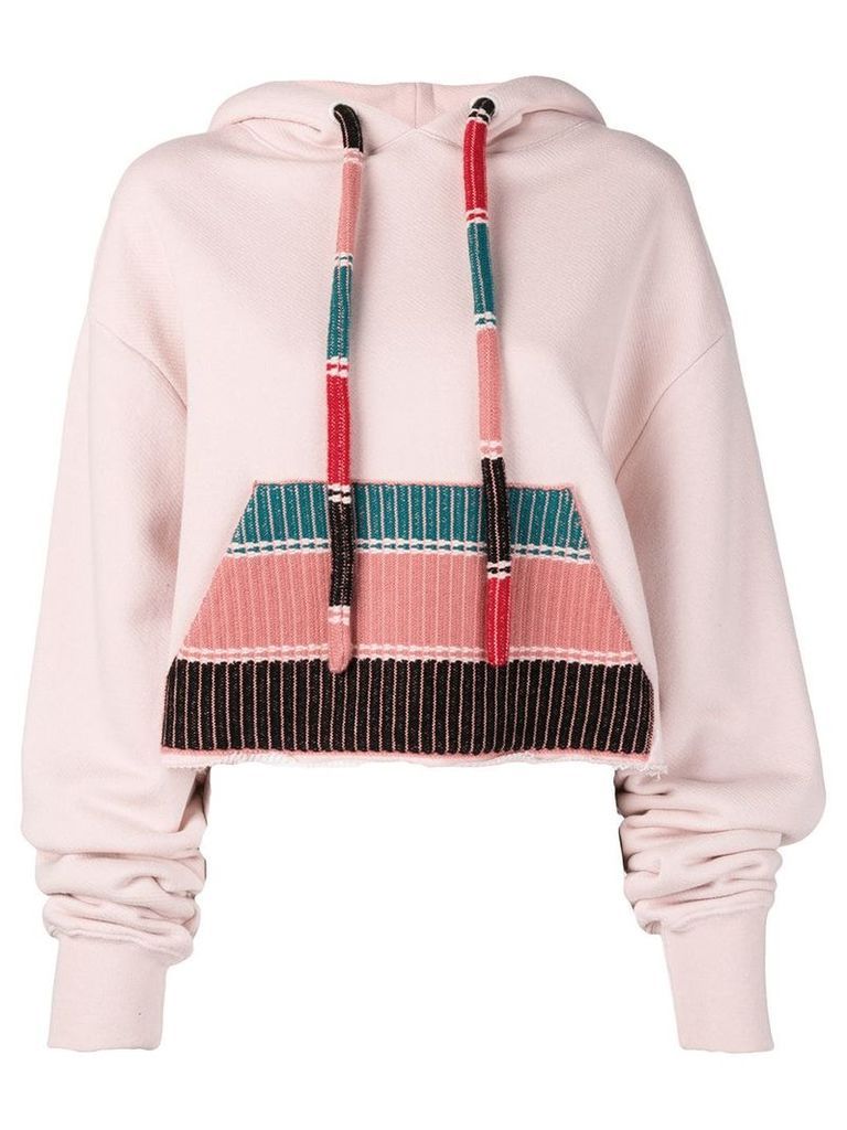 Alanui knitted pocket hoodie - PINK