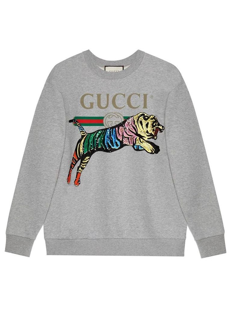 Gucci Oversize sweatshirt with tiger - Grey