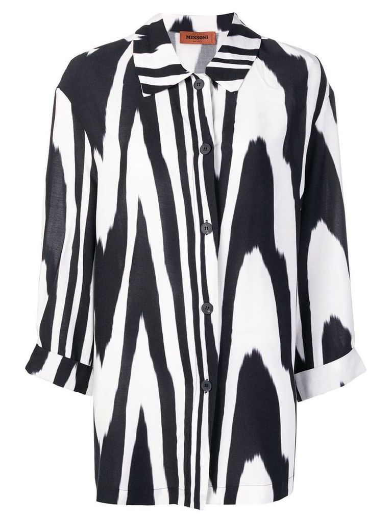 Missoni zebra print oversized shirt - White