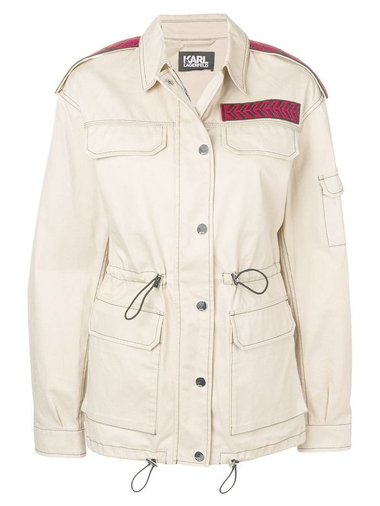 Karl Lagerfeld mid-length safari jacket - Neutrals