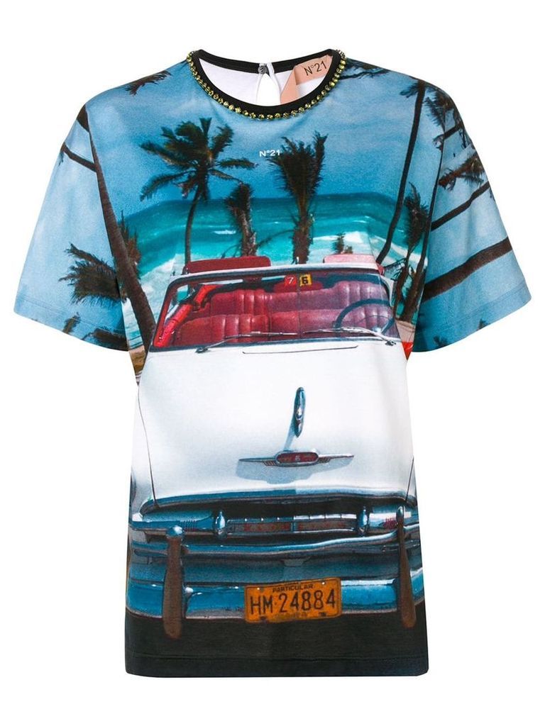 Nº21 beach car T-shirt - White