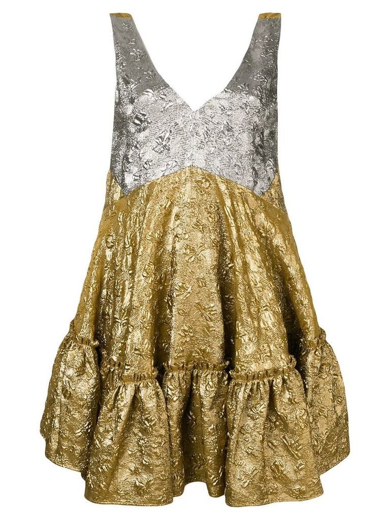 Nº21 flared sleeveless dress - Gold