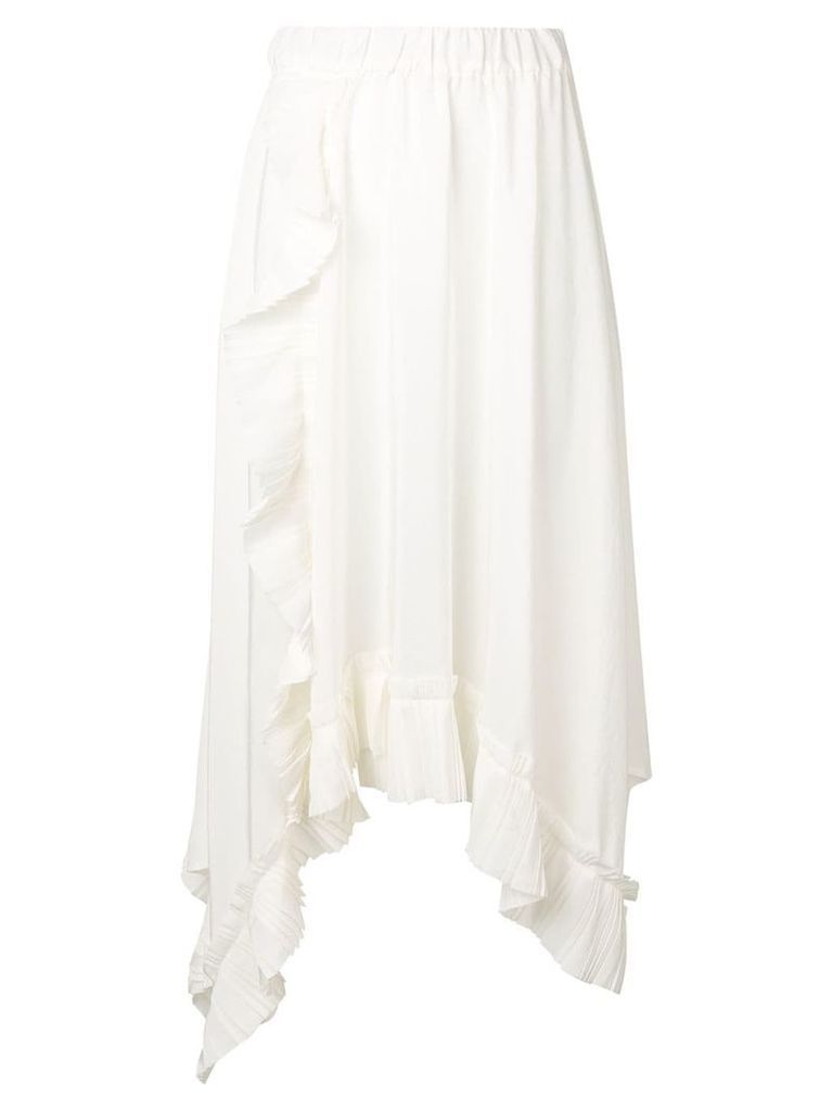 P.A.R.O.S.H. asymmetric pleated trim skirt - White