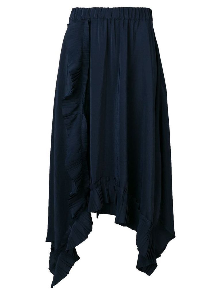 P.A.R.O.S.H. asymmetric pleated trim skirt - Blue