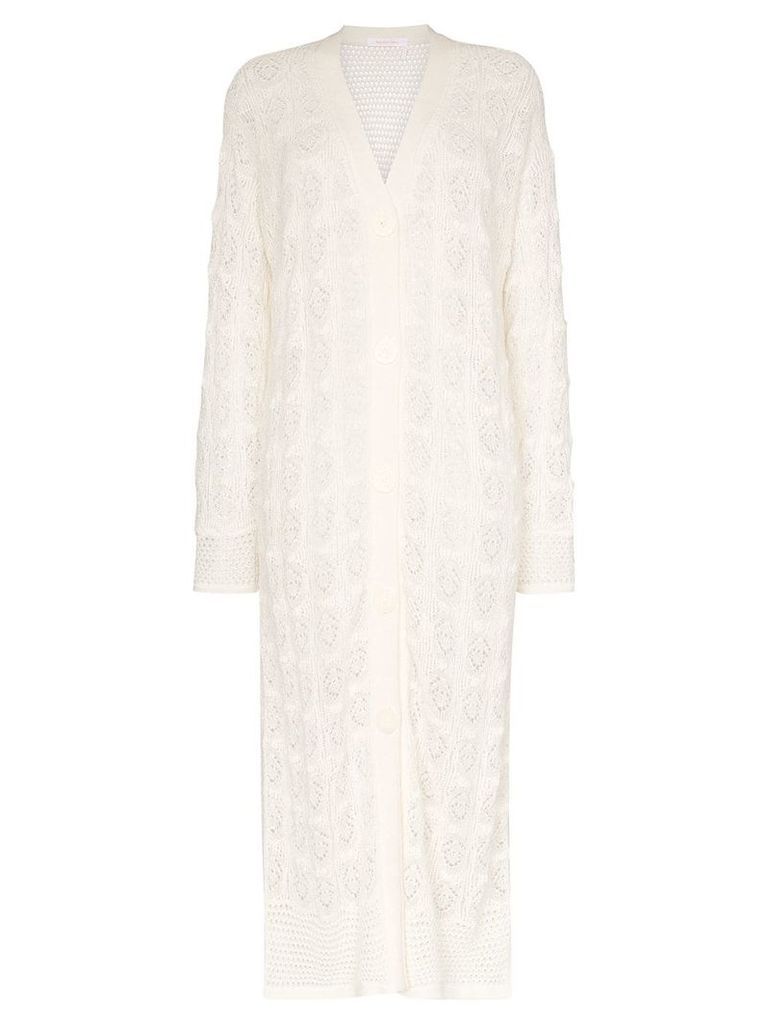 See By Chloé Loose Knit Long Cardigan - White