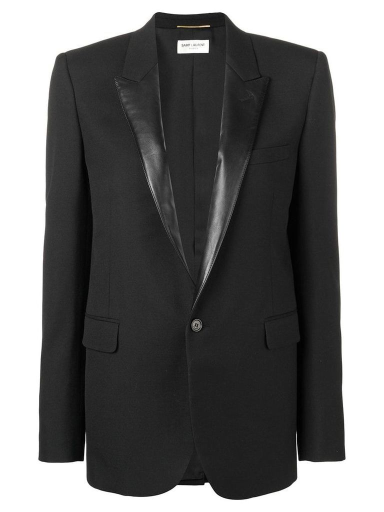 Saint Laurent contrast lapel blazer - Black