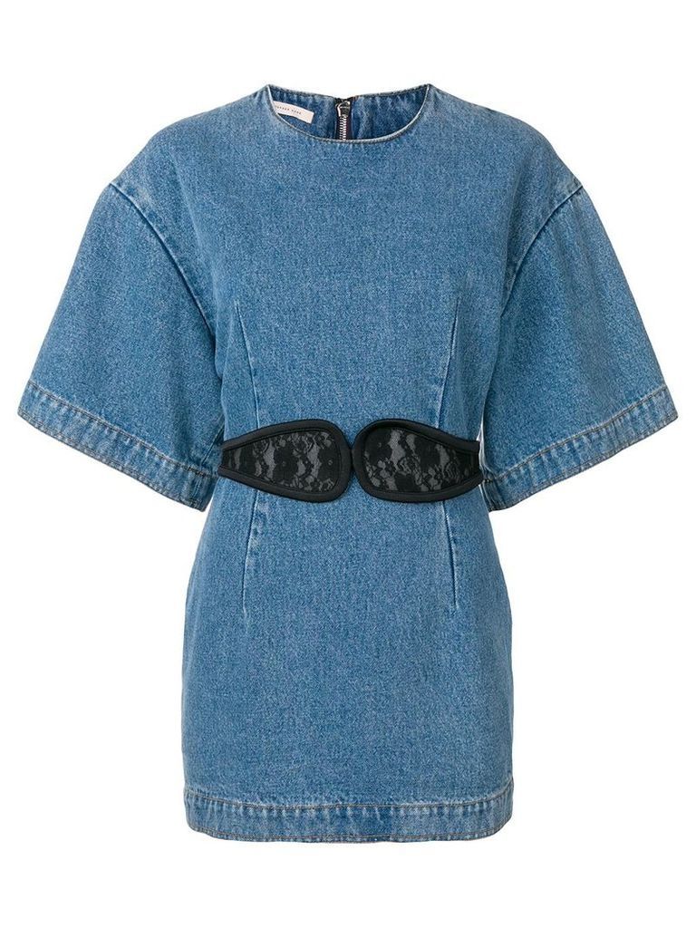 Christopher Kane lace crotch denim dress - Blue