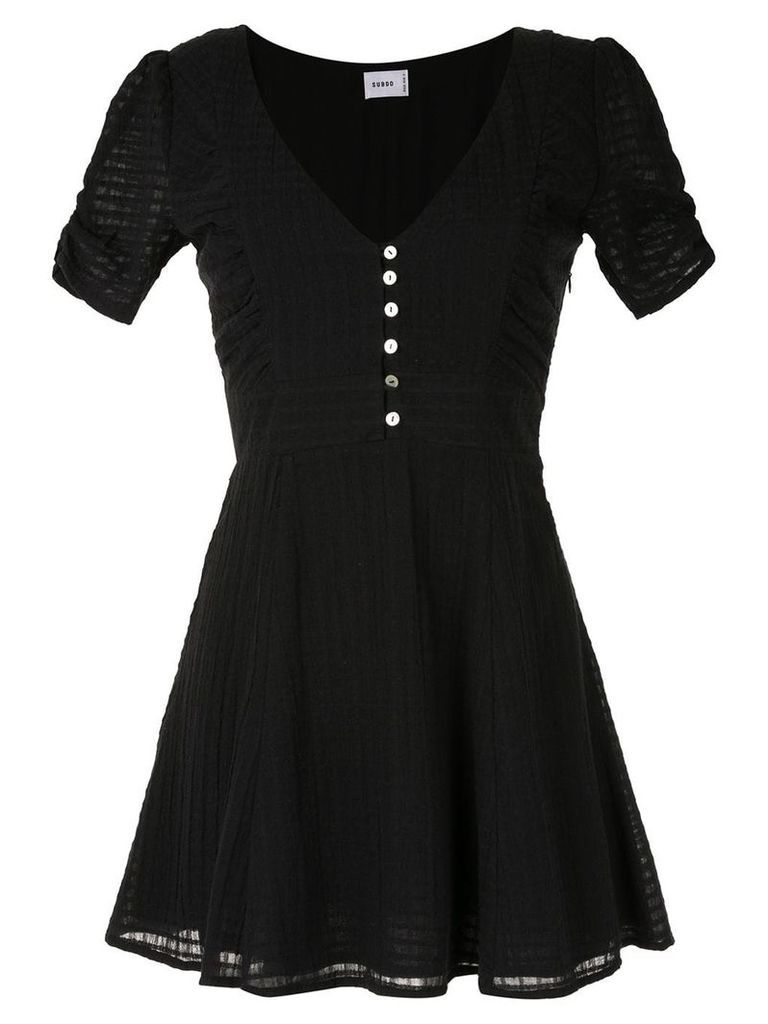 Suboo deep V neck mini dress - Black
