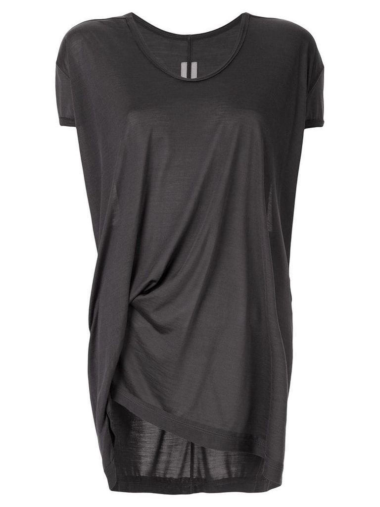 Rick Owens asymmetric ruched T-shirt - Grey