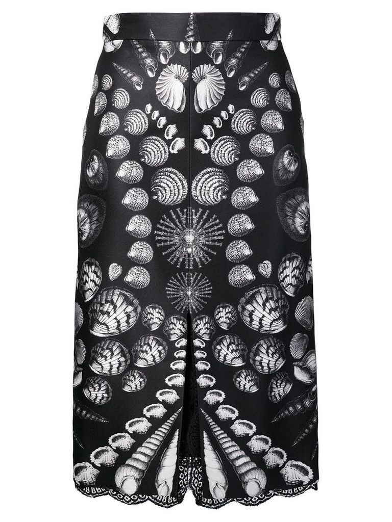Alexander McQueen shell print skirt - Black