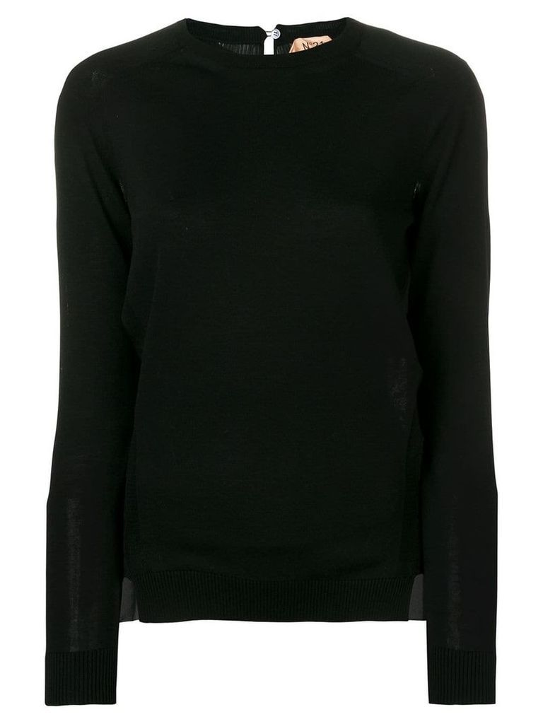 Nº21 long-sleeve fitted sweater - Black
