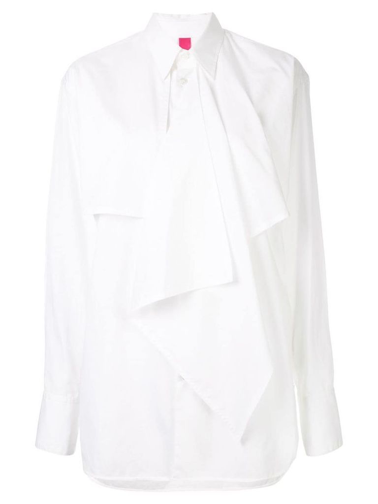 Y's asymmetric longline shirt - White