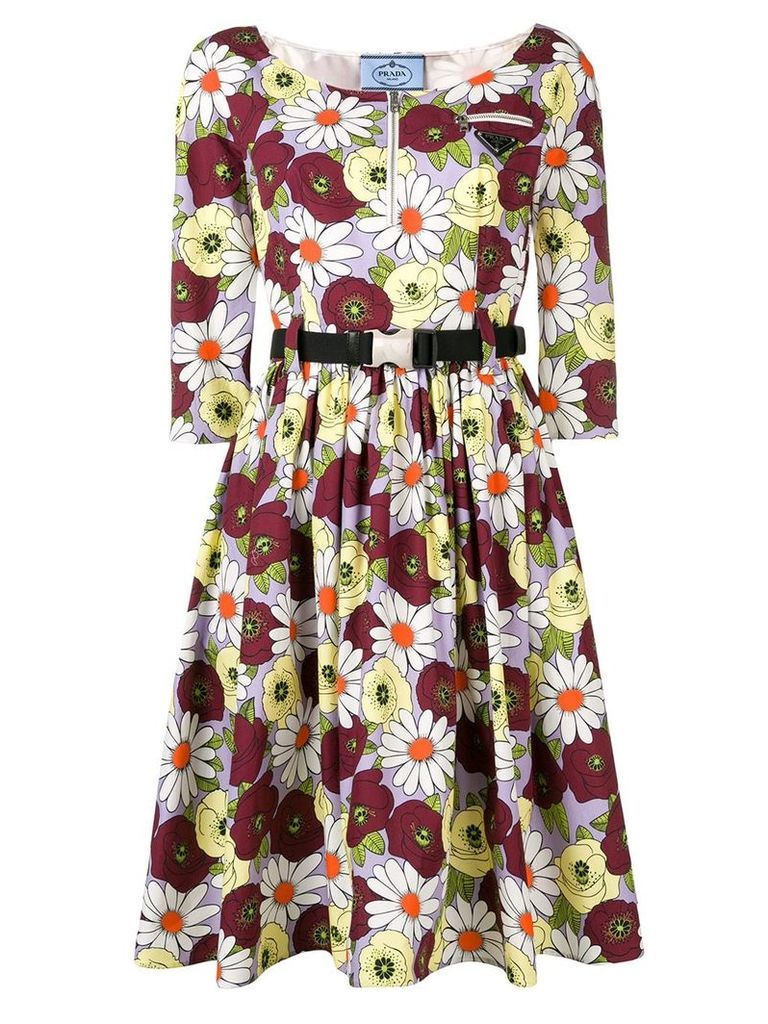 Prada floral print dress - PURPLE