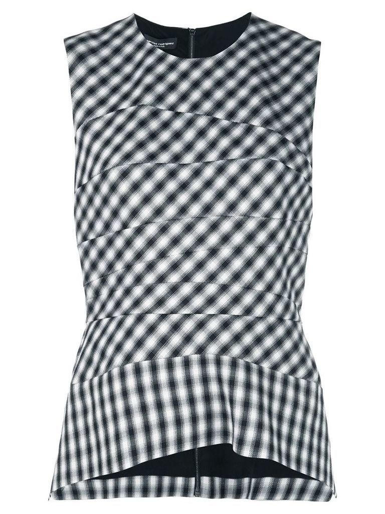 Narciso Rodriguez gingham top - Black/White