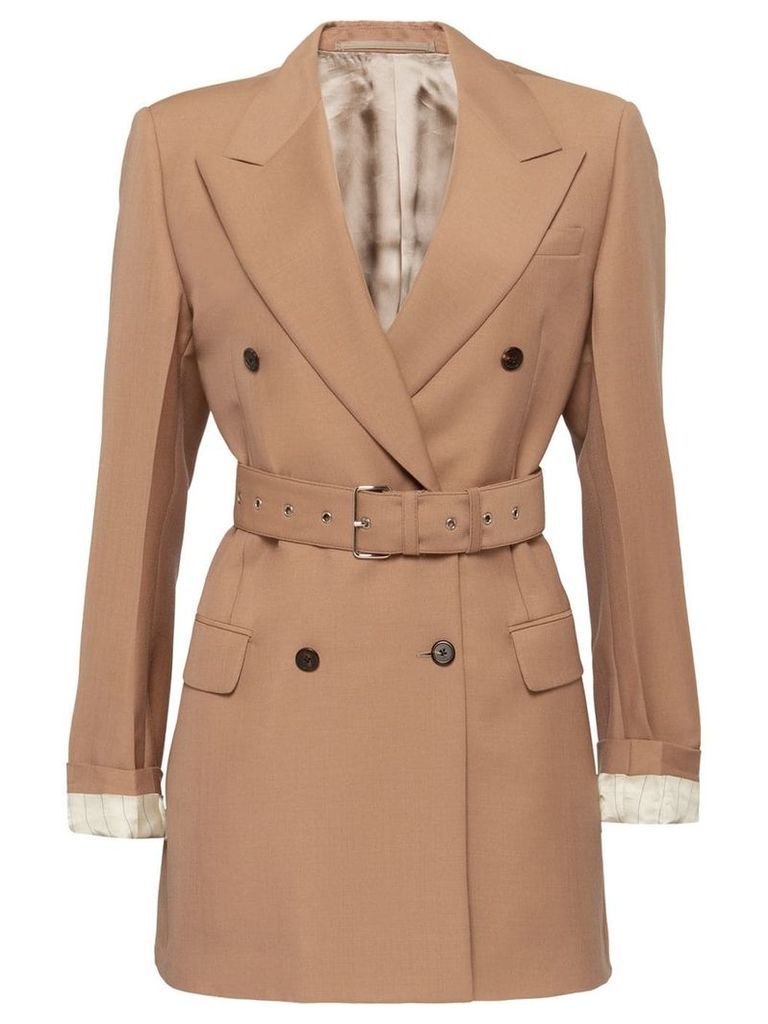Prada double breasted belted coat - Pink