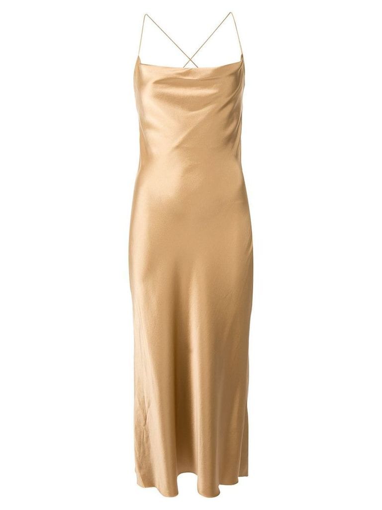 Dion Lee bias weave cowl dress - GOLD