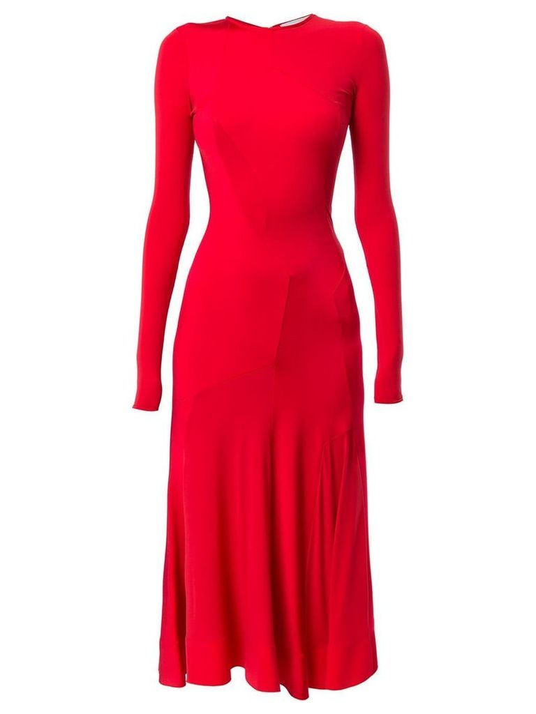 Esteban Cortazar long-sleeved midi dress - Red