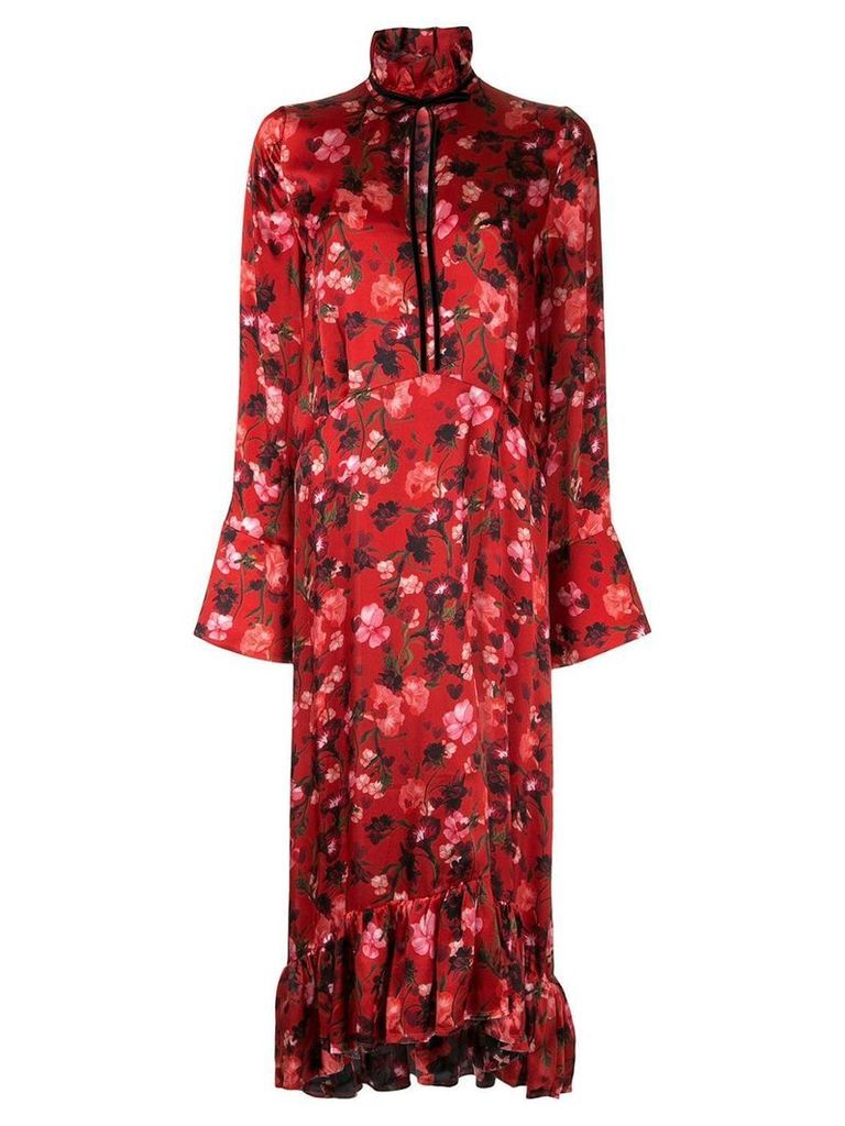 Mother Of Pearl poppy print midi dress - Red