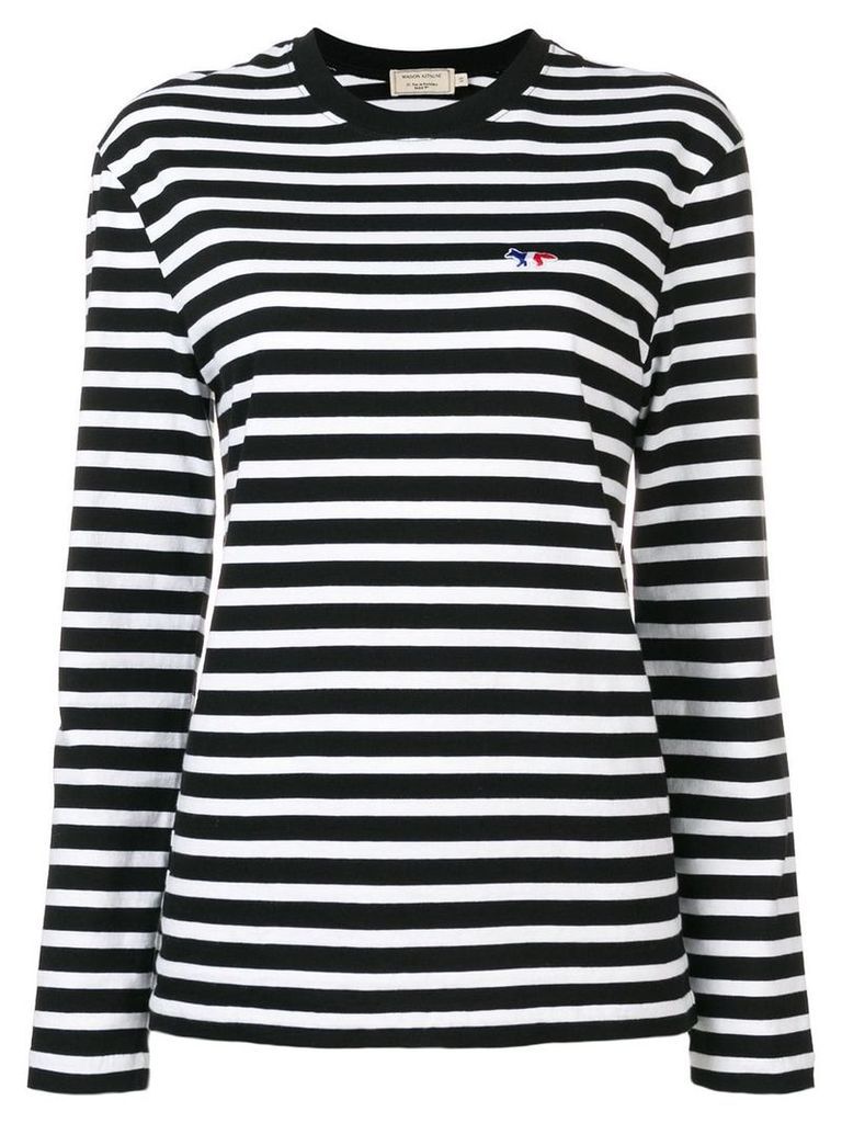 Maison Kitsuné striped longsleeved T-shirt - Black