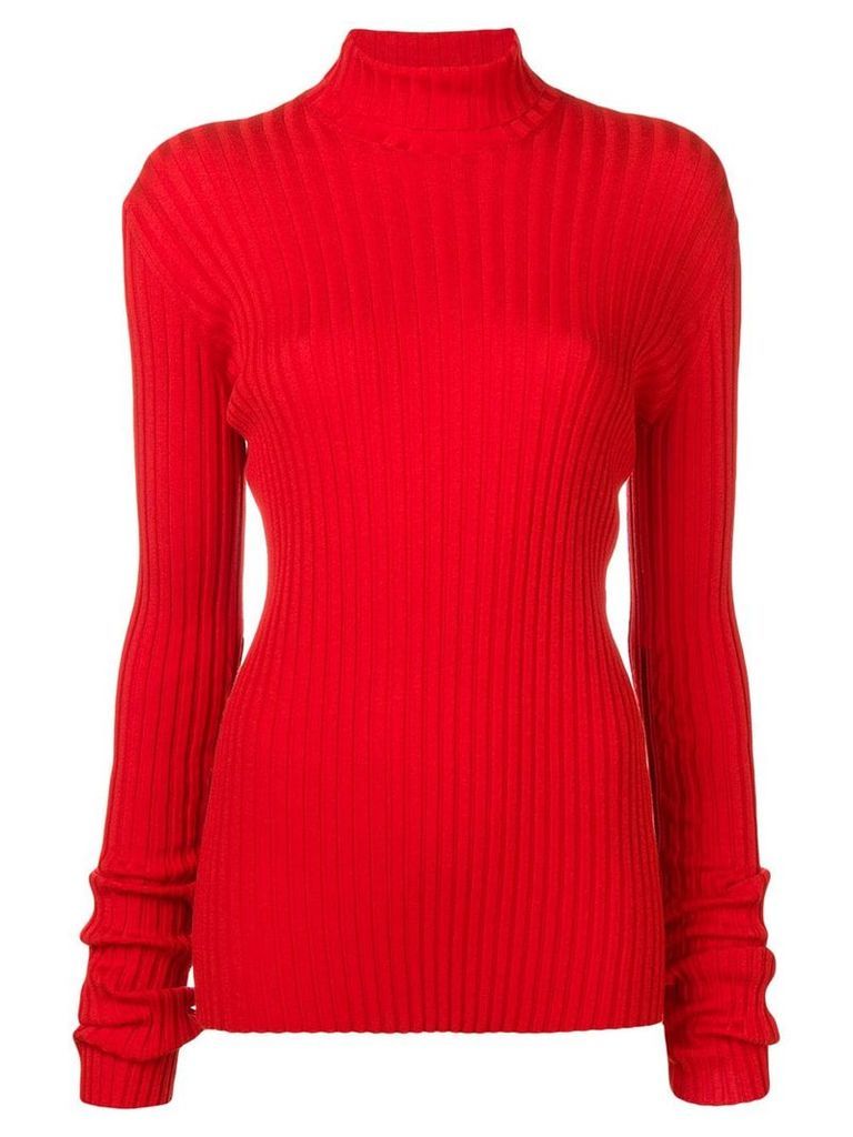 Victoria Beckham fitted turtle neck top - Red