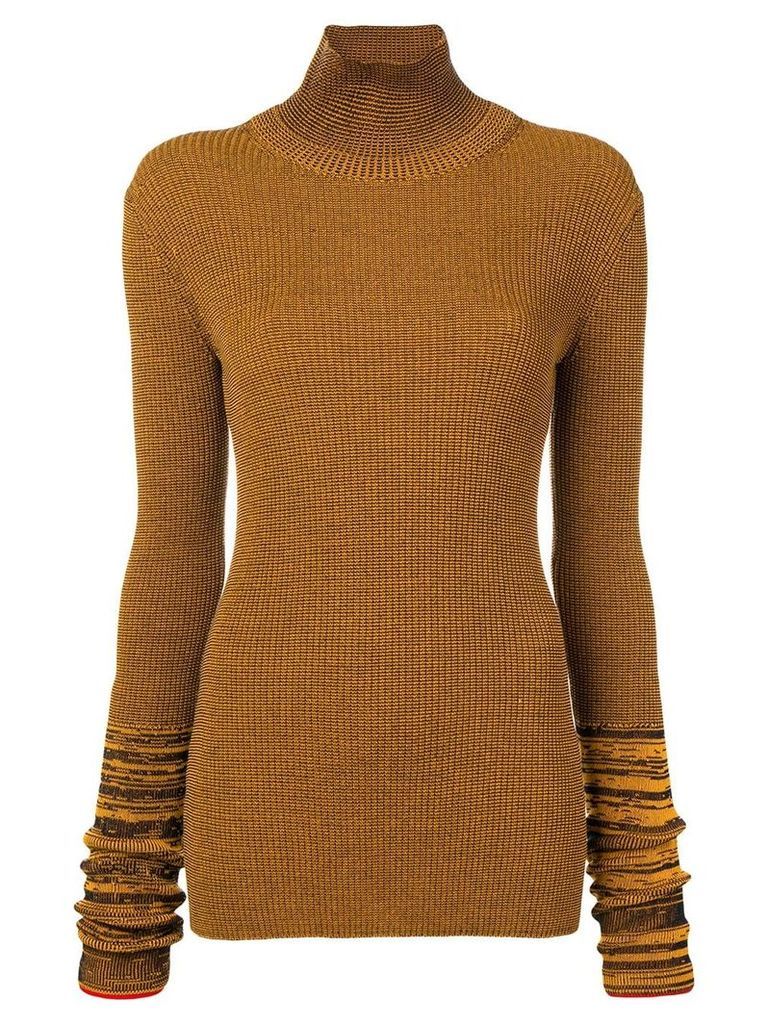 Victoria Beckham fitted turtle neck top - Yellow