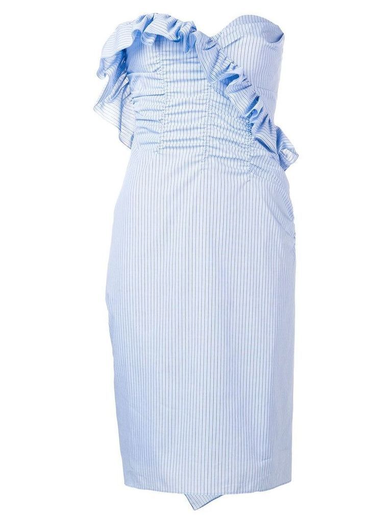 Alexa Chung strapless pinstripe dress - Blue