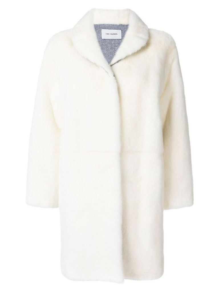 Yves Salomon mink fur coat - White