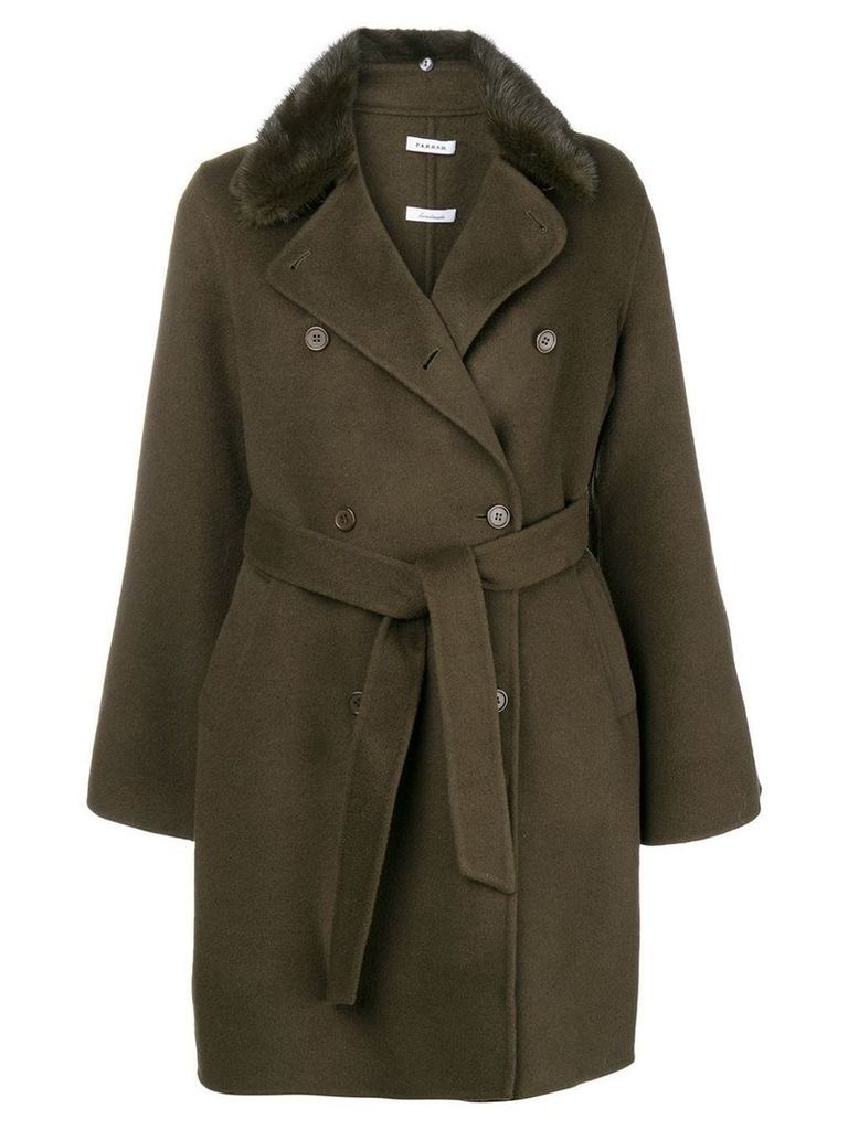 P.A.R.O.S.H. belted double breasted coat - Green