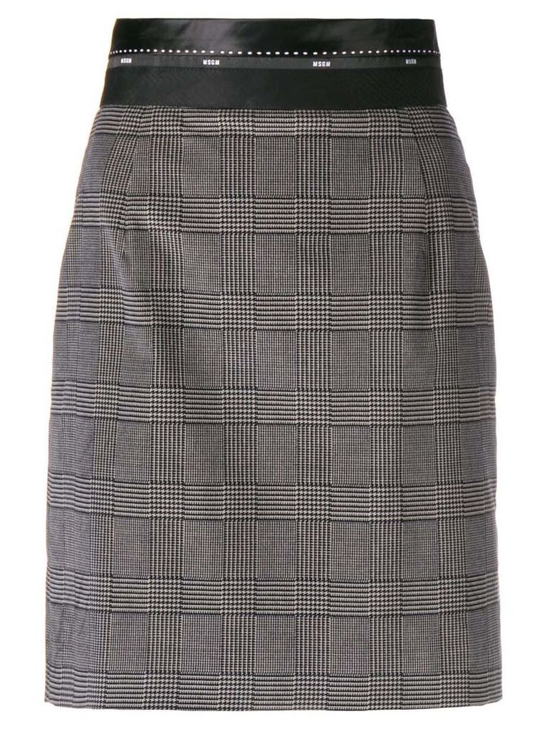 MSGM tartan fitted skirt - Grey
