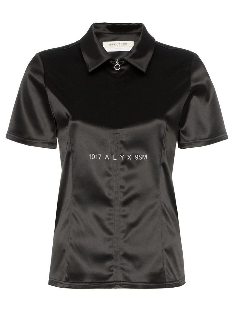 1017 ALYX 9SM satin zip front shirt - Black