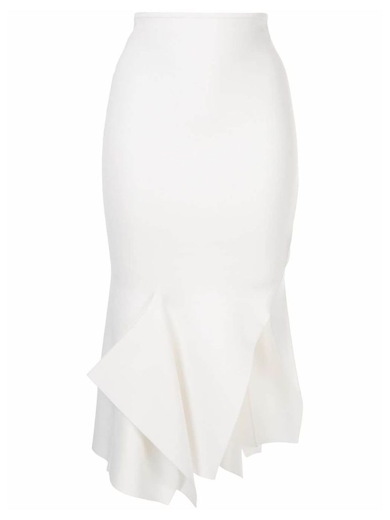Roland Mouret asymmetric hem skirt - White