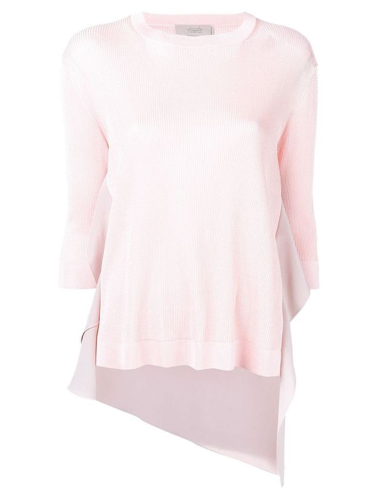 Maison Flaneur ruffle panel knitted top - PINK