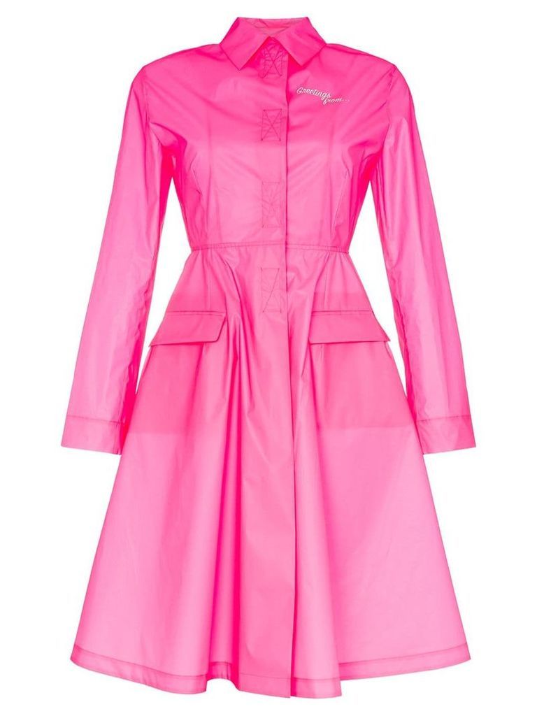Palm Angels collared flared skirt windbreaker - PINK