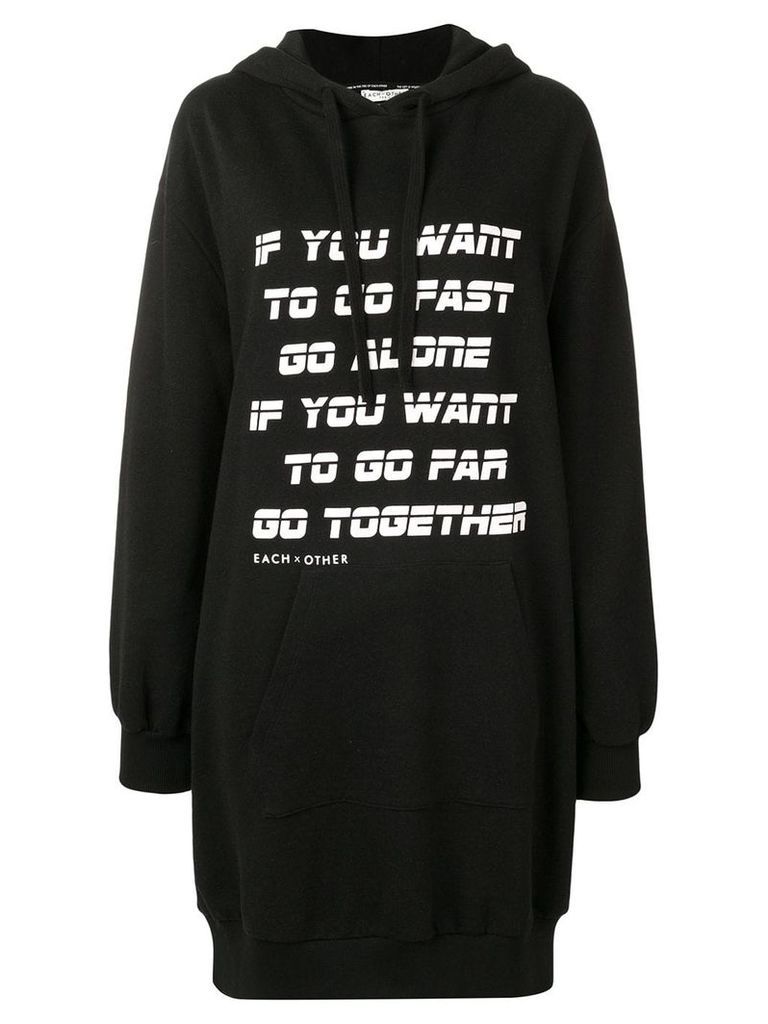 Each X Other Go together print hoodie dress - Black