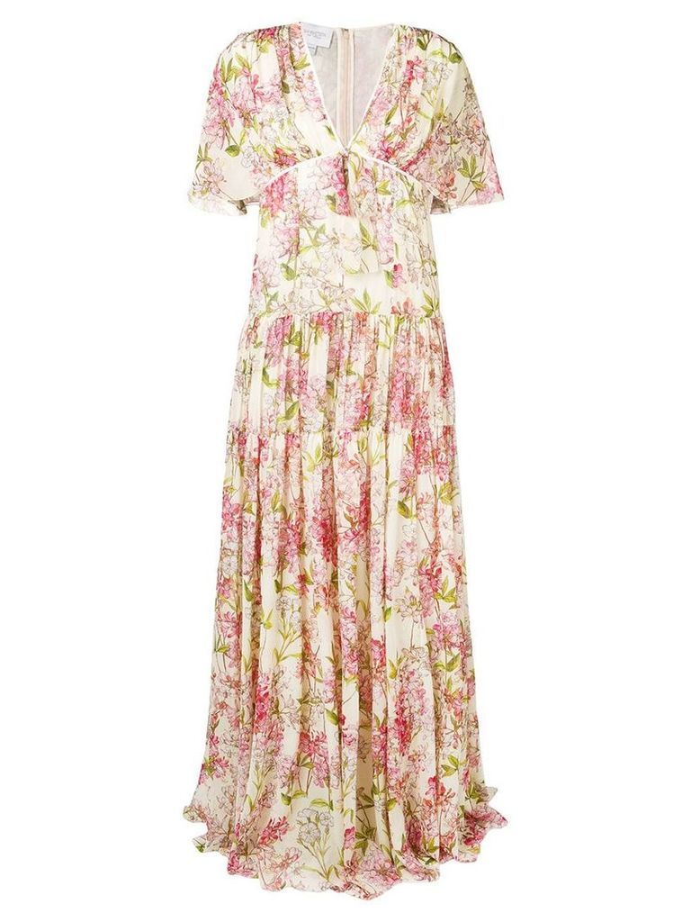 Giambattista Valli long floral print dress - NEUTRALS