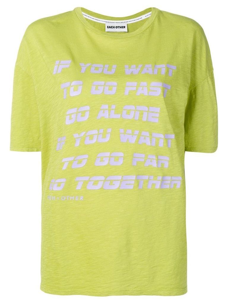 Each X Other Go Together print T-shirt - Green
