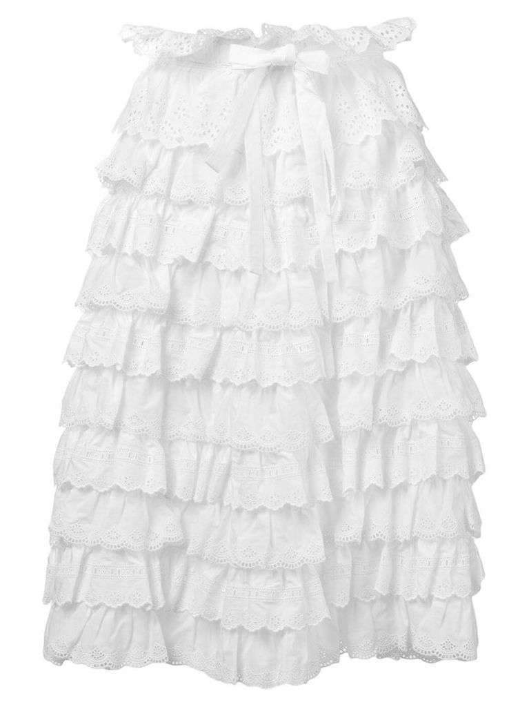 Dolce & Gabbana ruffled midi skirt - White