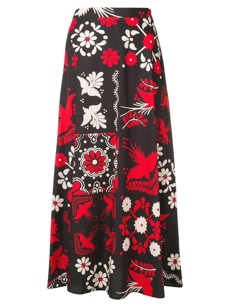 Red Valentino printed midi skirt - Black