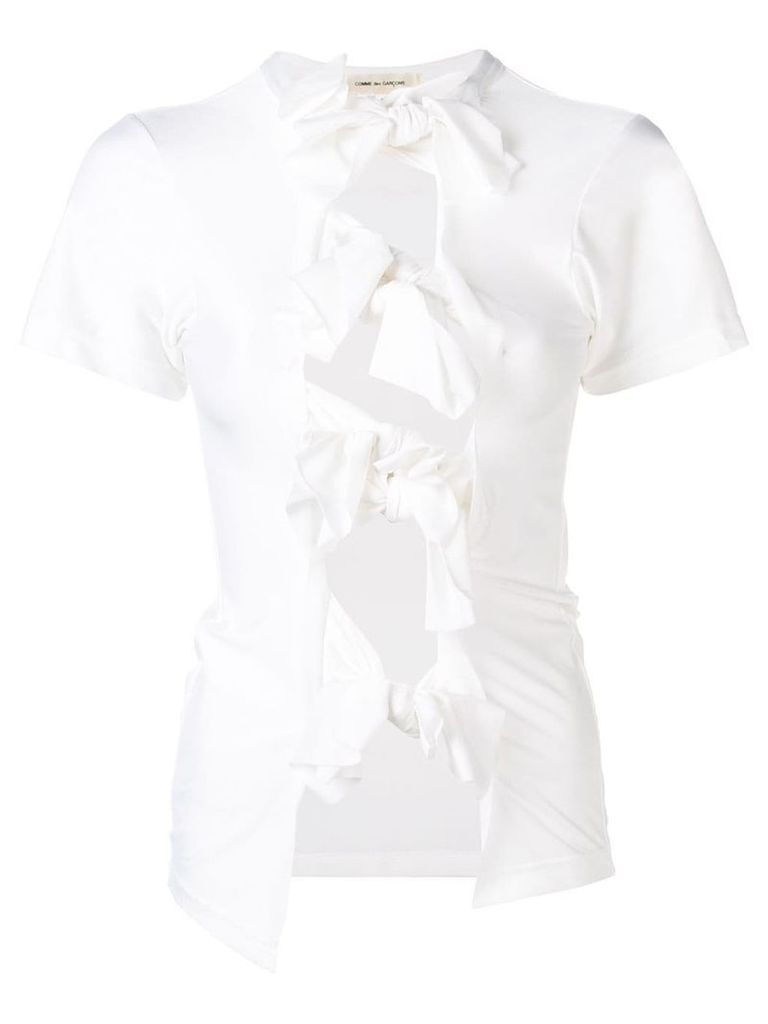 Comme Des Garçons bow details top - White