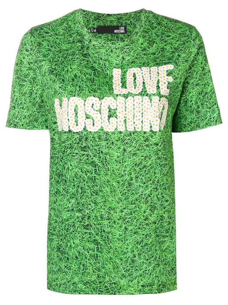 Love Moschino grass print T-shirt - Green