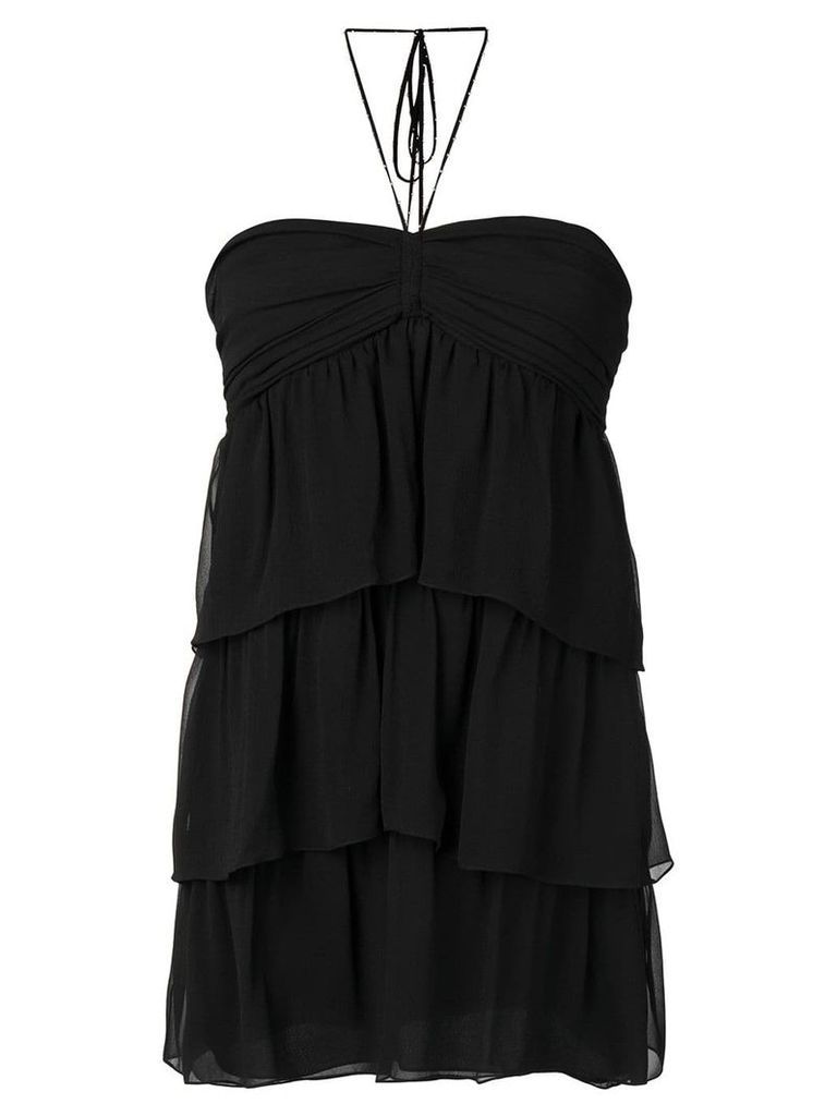 Saint Laurent short tiered dress - Black