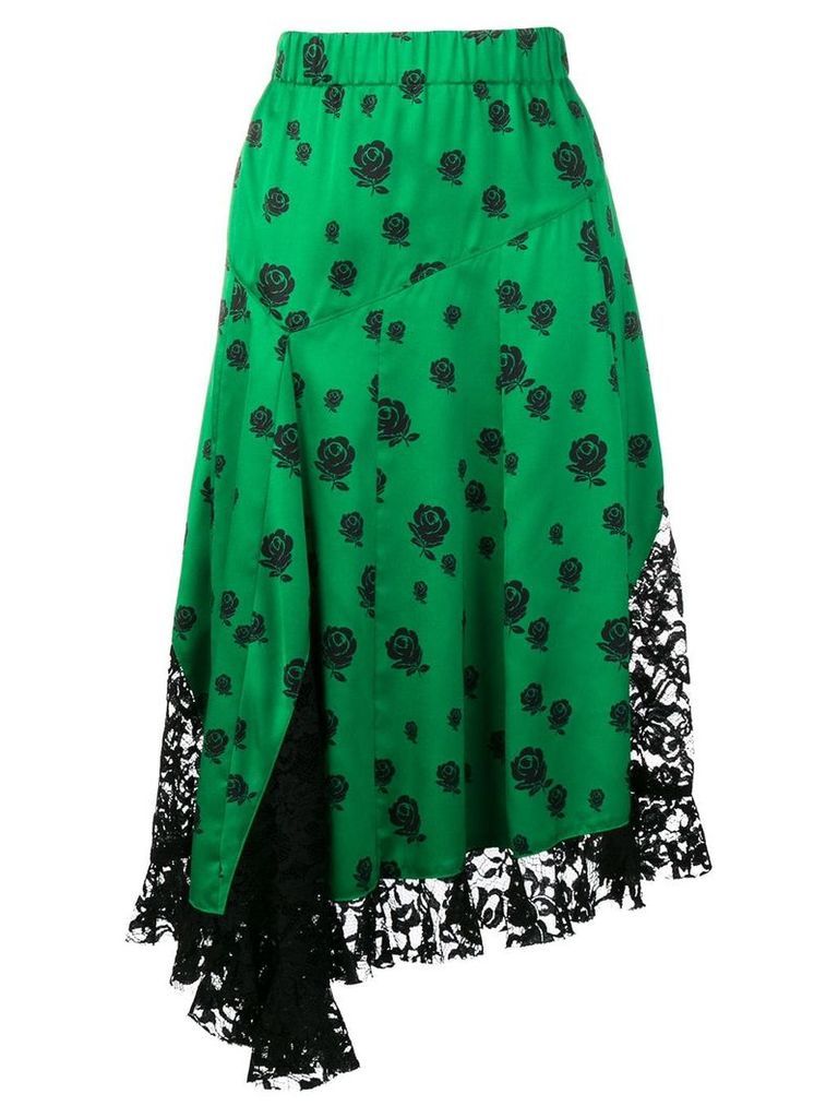 Kenzo lace panelled skirt - Green