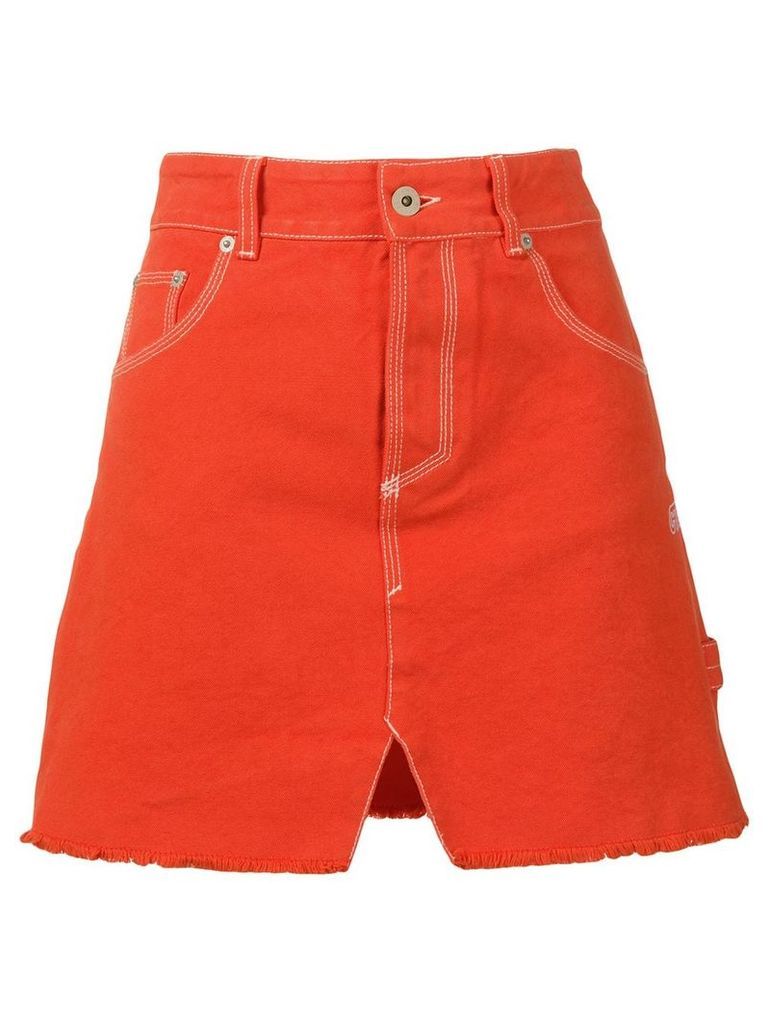 Heron Preston denim mini skirt - Orange