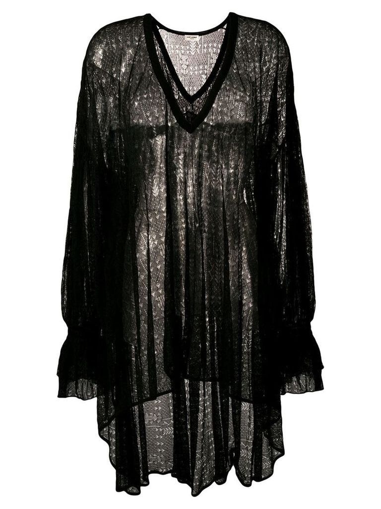Saint Laurent oversized sheer blouse - Black
