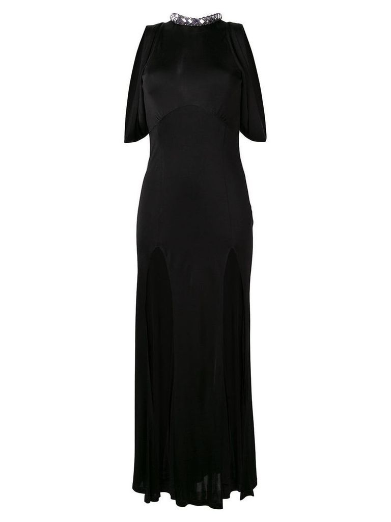 The Attico front split gown - Black